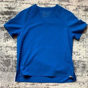 Figs XS Royal Blue Double Pocket Scrub Top